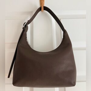 BAGGU  Mini Brown Recycled Leather Shoulder Bag